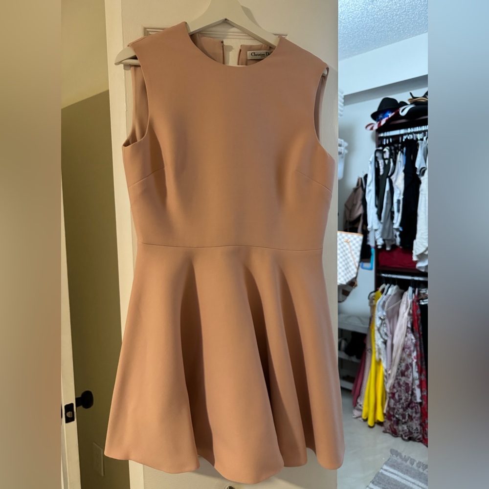 Dior Light Pink Fit and Flare Sleeveless Mini Dress